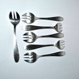 Gulden set of 6 art deco dessert forks in silver-plated metal 13 cm alsace