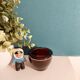 Cendrier verre ambre