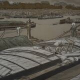 Lithograph by Henri Rivière Parisian Landscapes - Quai d'Austerlitz