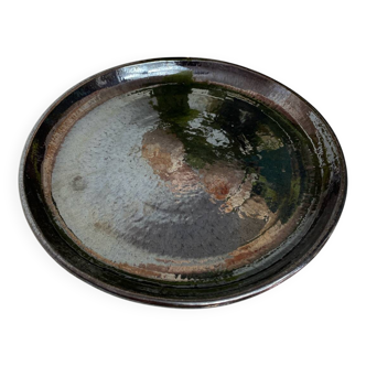 Round iridescent ceramic dish Vallauris