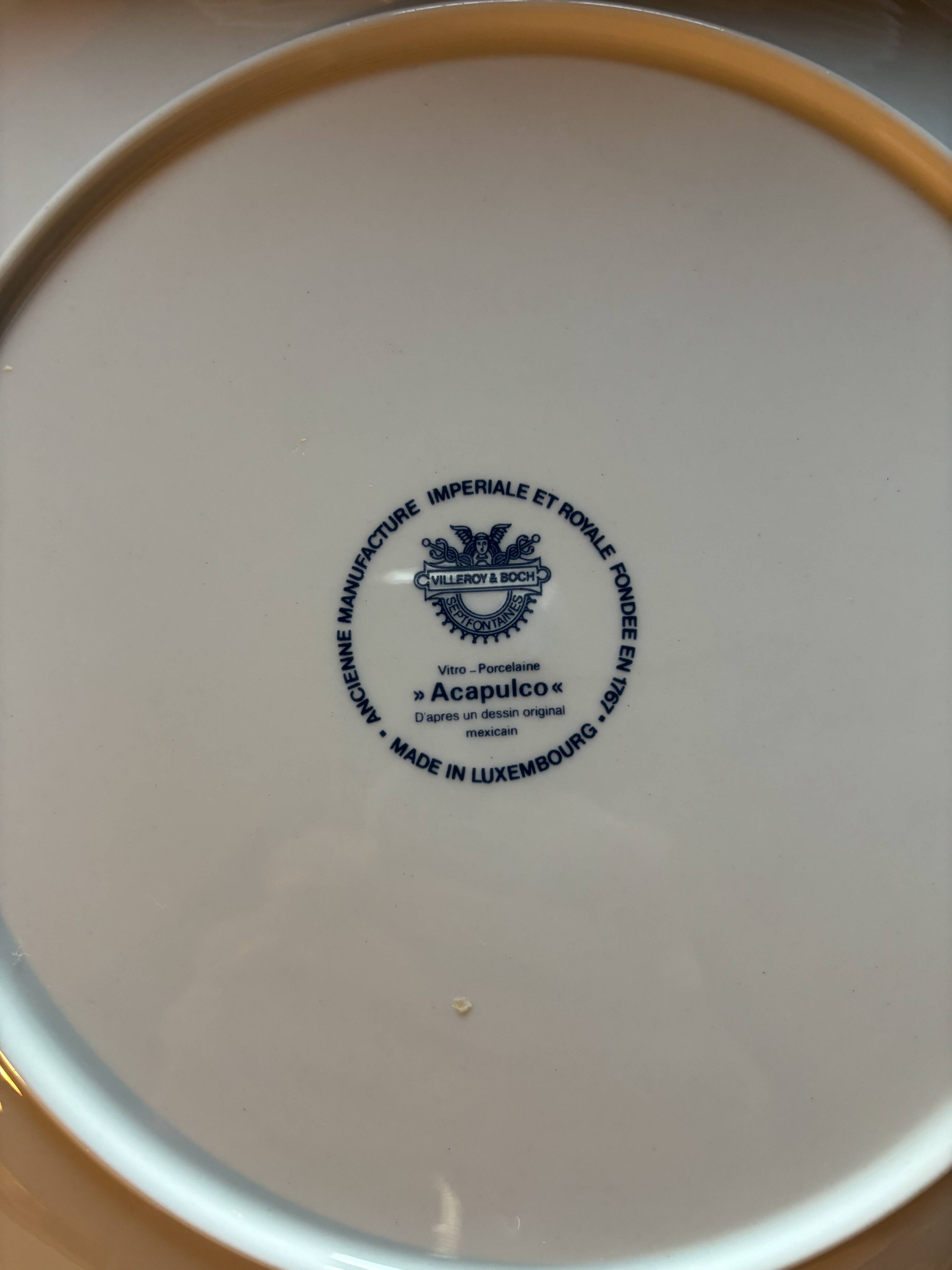 6 Villeroy and Boch Acapulco flat plates 1967 vintage