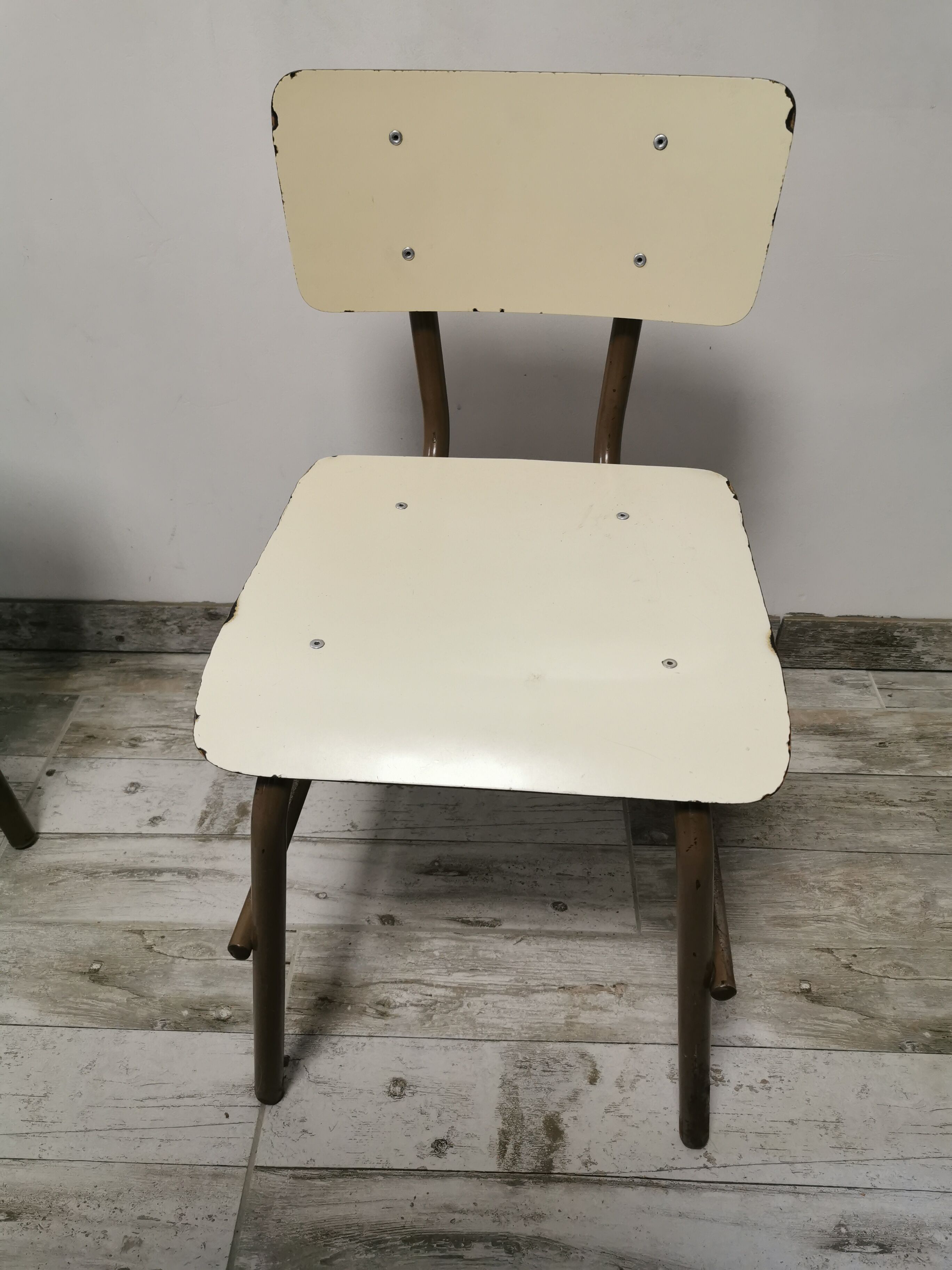 Vintage school desk and chair set, from Spain