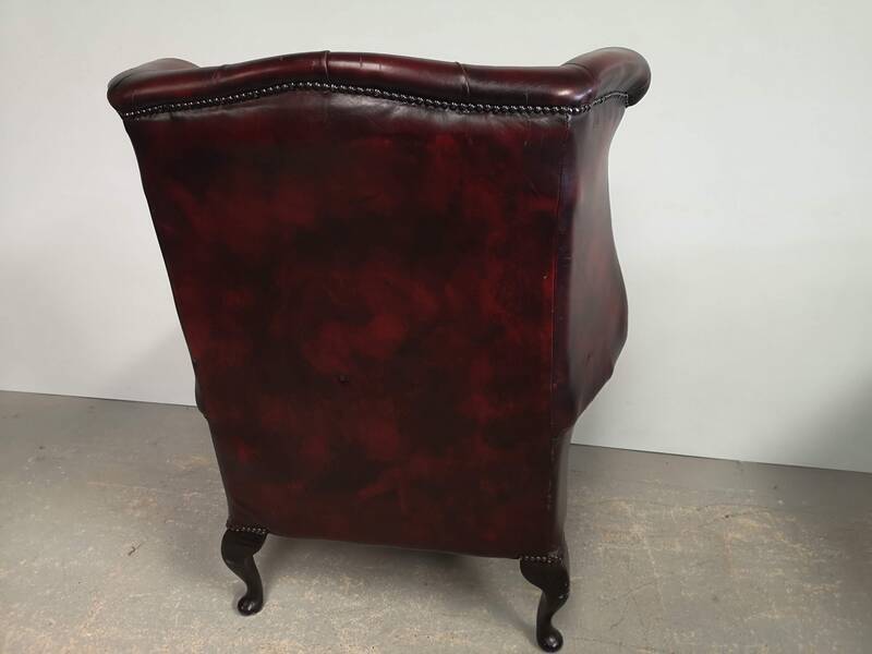 English armchair chesterfield burgundy leather