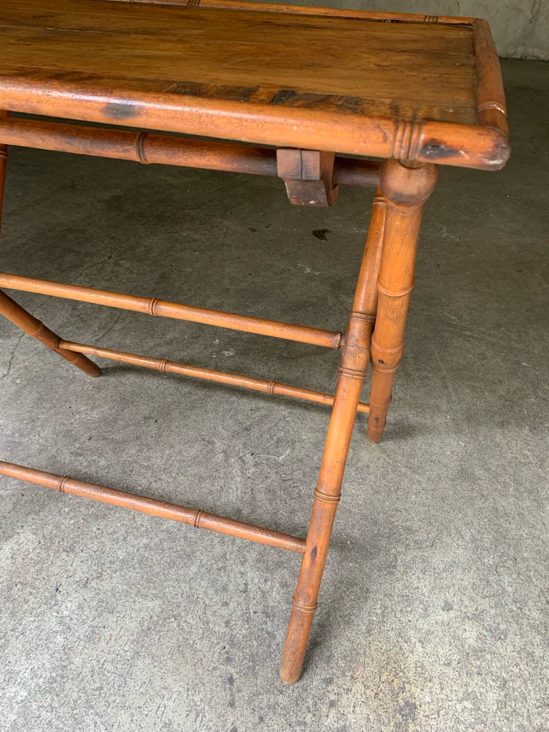 Folding bamboo side table