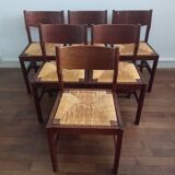 Elm and straw chairs by Maison Regain