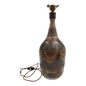 Ceramic lamp base signed jc courjault keraluc in quimper circa 1970