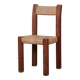 Rush seat chair in solid wood, French craftsmanship, 1950.