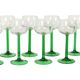 Set of 12 Vintage Luminarc Alsace Wine Glasses Thick Green Stems