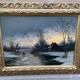 Table oil on canvas french Oil on canvas XIX Eme School of Barbizon Signed SCHMITZ