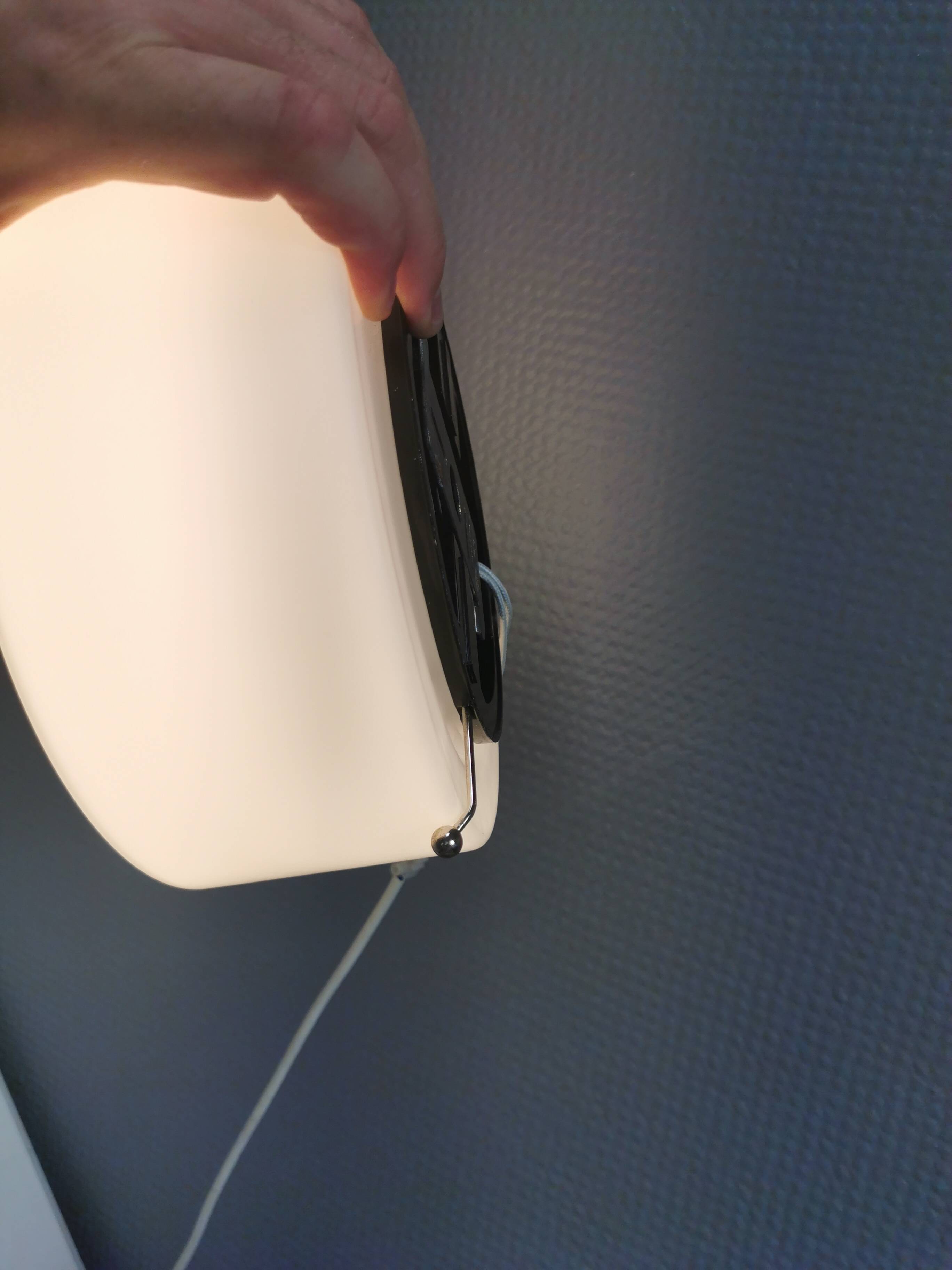 LYFA ceiling lights, white opaline glass, metal suspension, 1950s Denmark