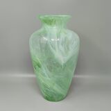 Vase vert exquis, fabriqué à la main par Michielotto en verre de Murano, années 1970.