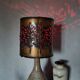 Large vintage Accolay lamp with flamed ceramic and metal shade.