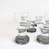 Space age Crystal drinking glasses in three sizes by Bayel, France 1970s