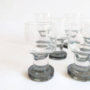 Space age Crystal drinking glasses in three sizes by Bayel, France 1970s