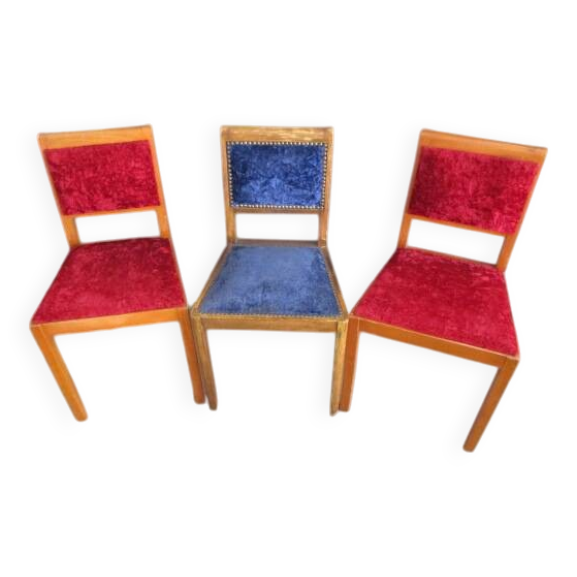 3 antique art deco chairs
