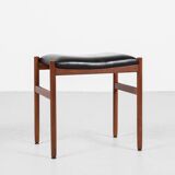 Midcentury Danish dressing table in teak by Dyrlund with ottoman by Spøttrup 1960s