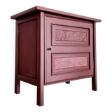 Bahut old art deco flowers garnet pink