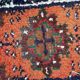 Tapis vintage du Moyen-Orient Hamadan fait main en laine – 41 x 58 cm années 1970