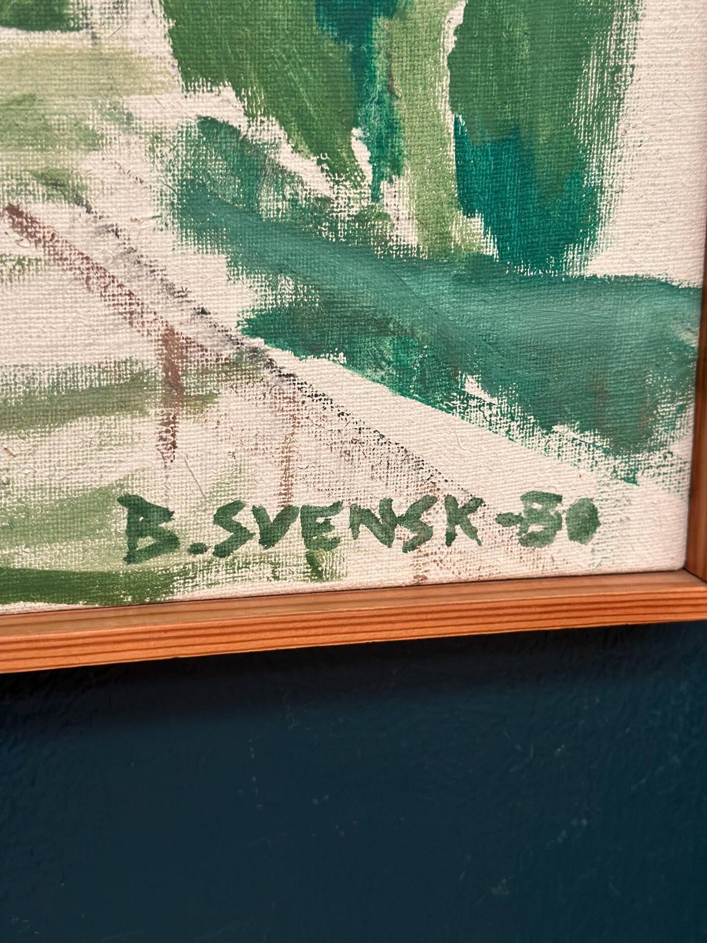 Original Swedish Oil on Canvas – “Milk Shed at Kaga” by Björn Svensk – Signed – Dated 1980 – Vintage & Framed
