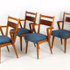Ash & walnut dining chairs from Jitona Sobeslav, 1950