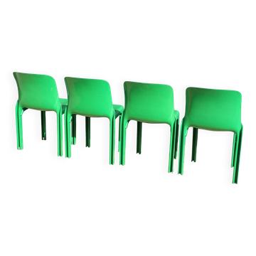 Série de 4 chaises Selene Magistretti verte