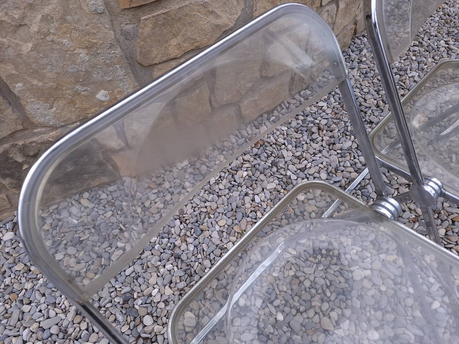 5 vintage 70'S chairs + Giancarlo Piretti Castelli support