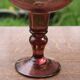 Large amethyst bubble glass candle holder on a stand – H27 cm