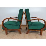 Pair of Artdeco restored armchairs by Jindrich Halabala