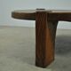 Solid oak round coffee table, Brutalist 1970s