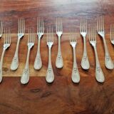 Christofle - Set of 12 dessert forks model Trianon in metal