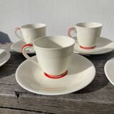 8 Limoges porcelain cups signed Vignaud