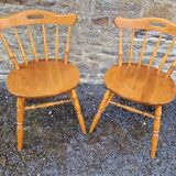Paire de chaises en bois massif 1963 par Nesto Suède