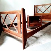 Oak side bed made by Ateliers Saint-Sabin 1950