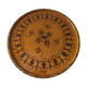 Round top in carved wood and vintage varnish