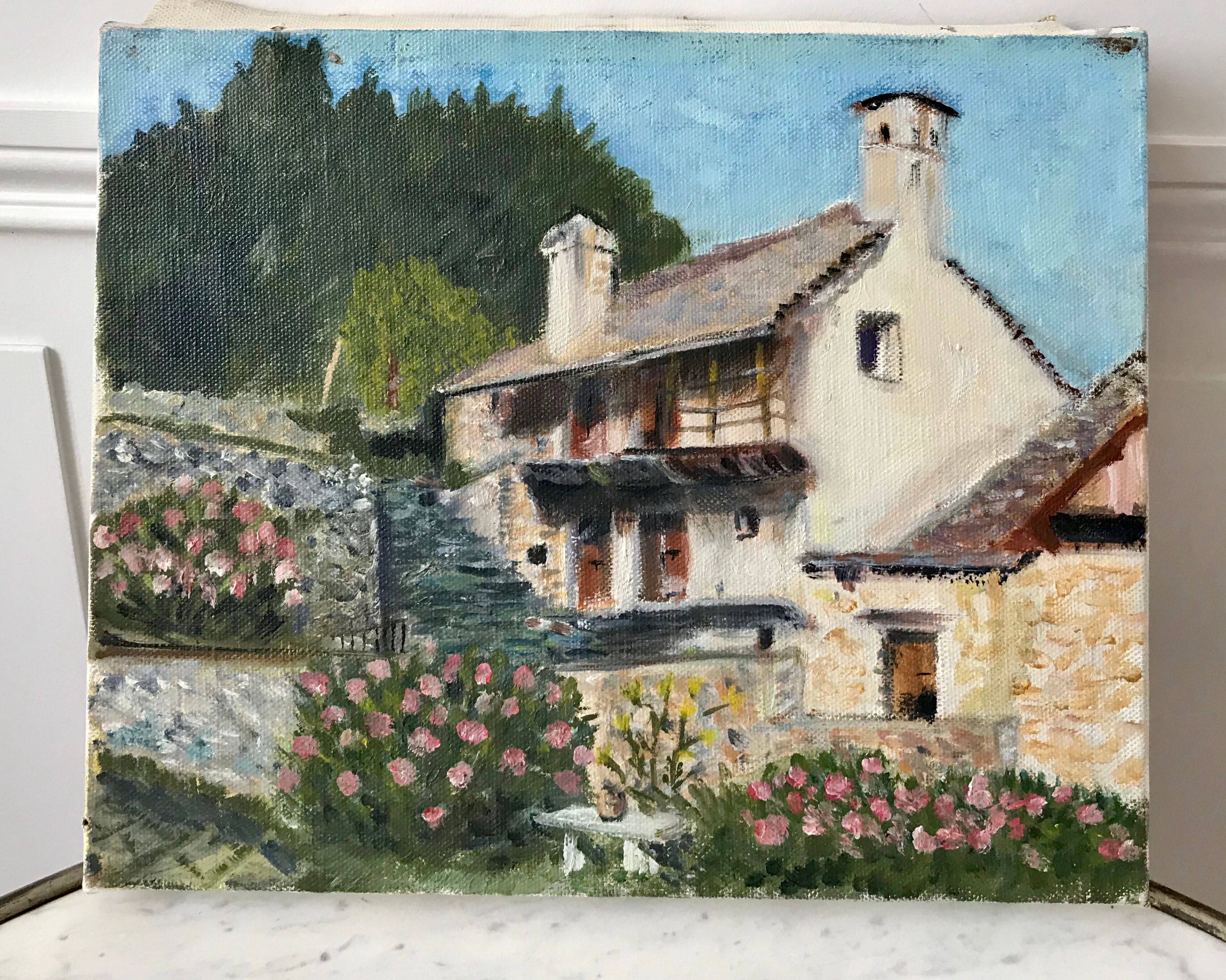 Vintage country oil painting