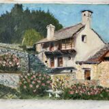 Vintage country oil painting