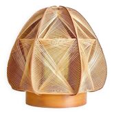 Lampe scandinave en bois et fils des années 60
