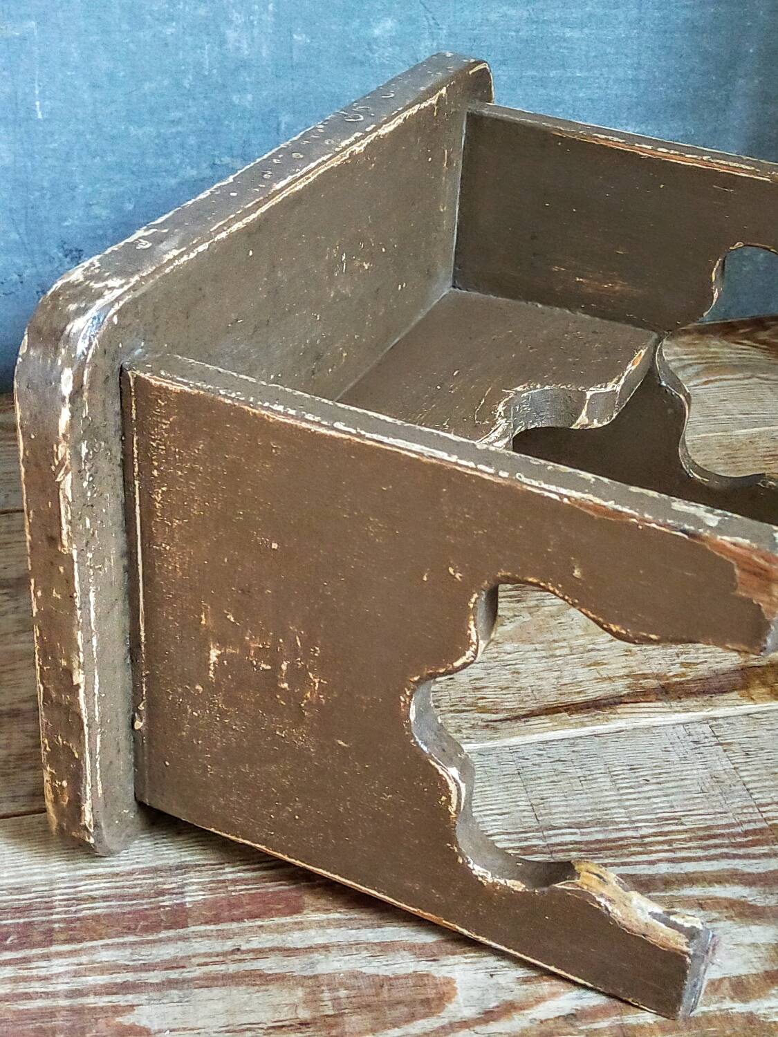 Mini-bench stool in old patinated solid wood