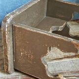 Mini-bench stool in old patinated solid wood