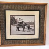 Old photo in worked wooden frame The Bombay Company