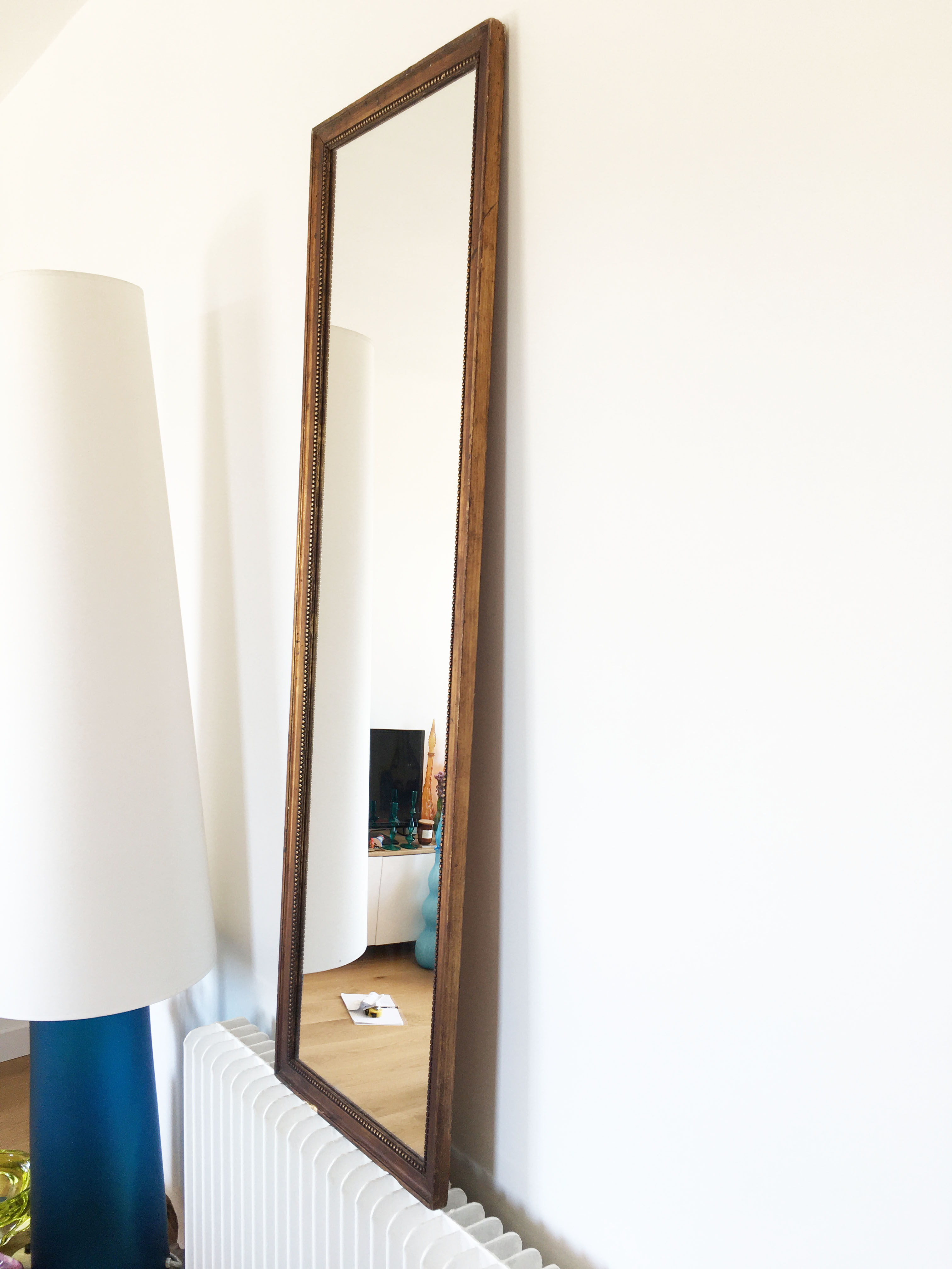 Gilded mirror in old wood - 116x35cm