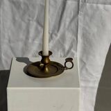 Antique gold hand candlestick with a handle fixed by 3 rivets H8 D13