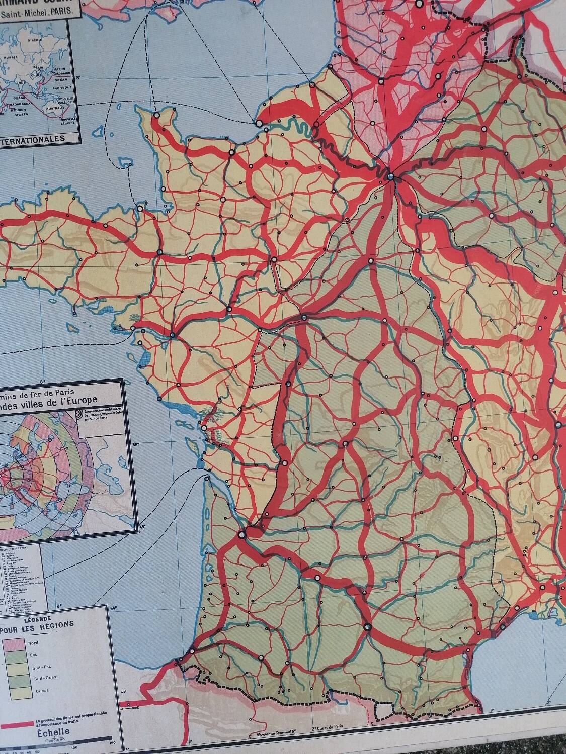 Old map France Chemins de fer Lablache.