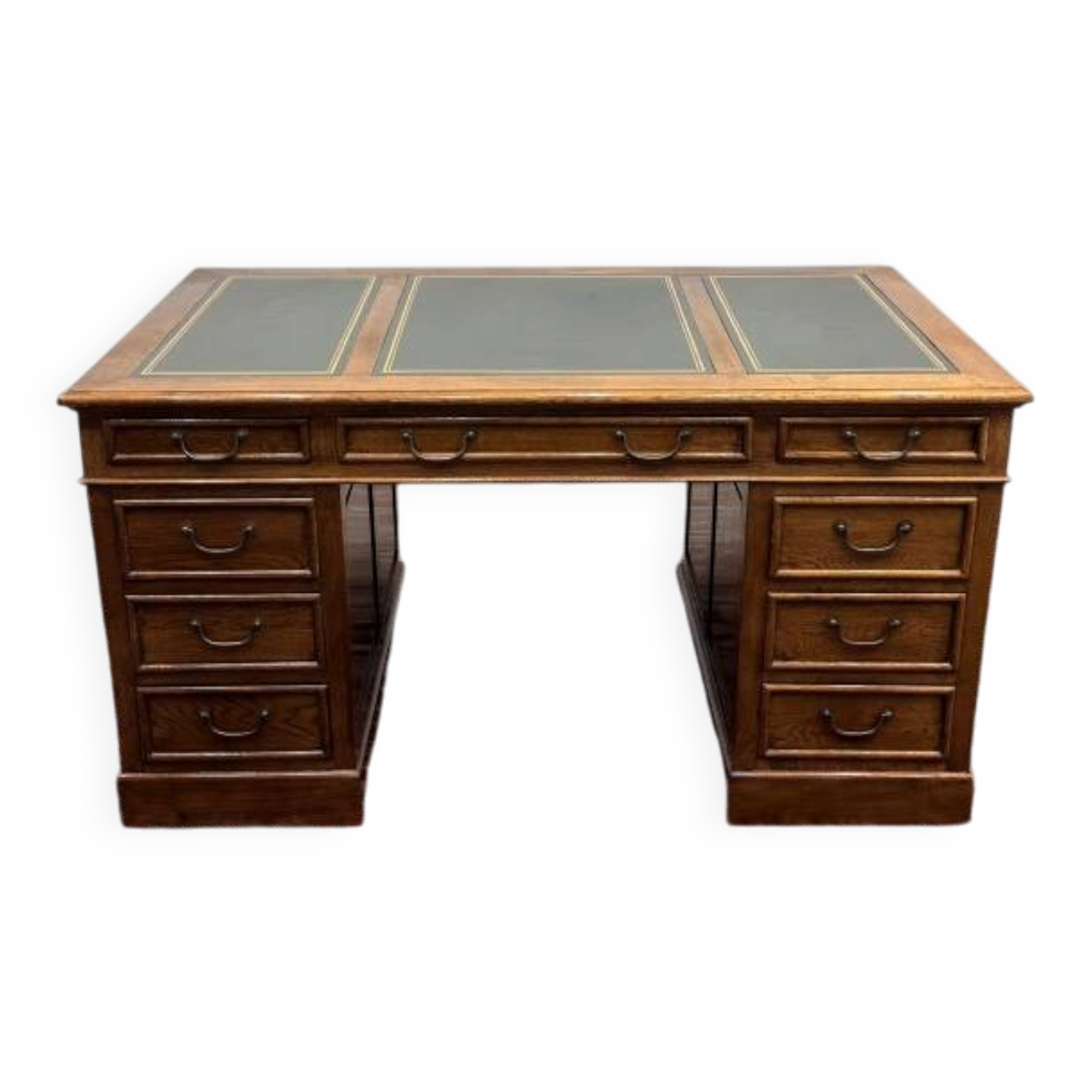Classic English Desk with Green Inlay