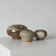 Vintage Danish Mushroom Studio Ceramics Vases by Erik Græser, 1960s, Set of