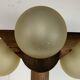 Midcentury brutalist oak floor lamp with 4 spheres, 1970s  by Temde Leuchten