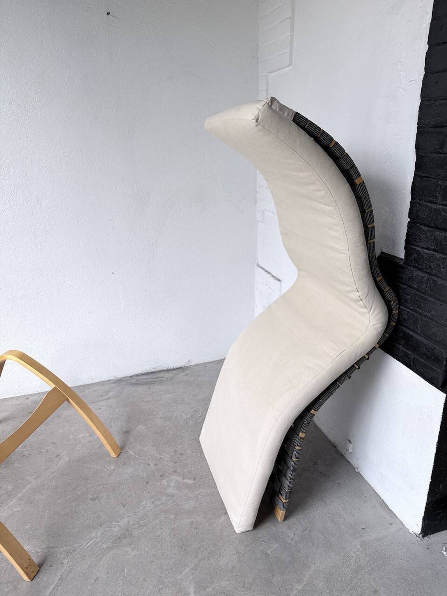 Ikea vintage Kim Samson curved beech wood deck chair