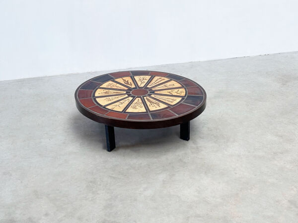 Rare table basse en céramique Roger Capron