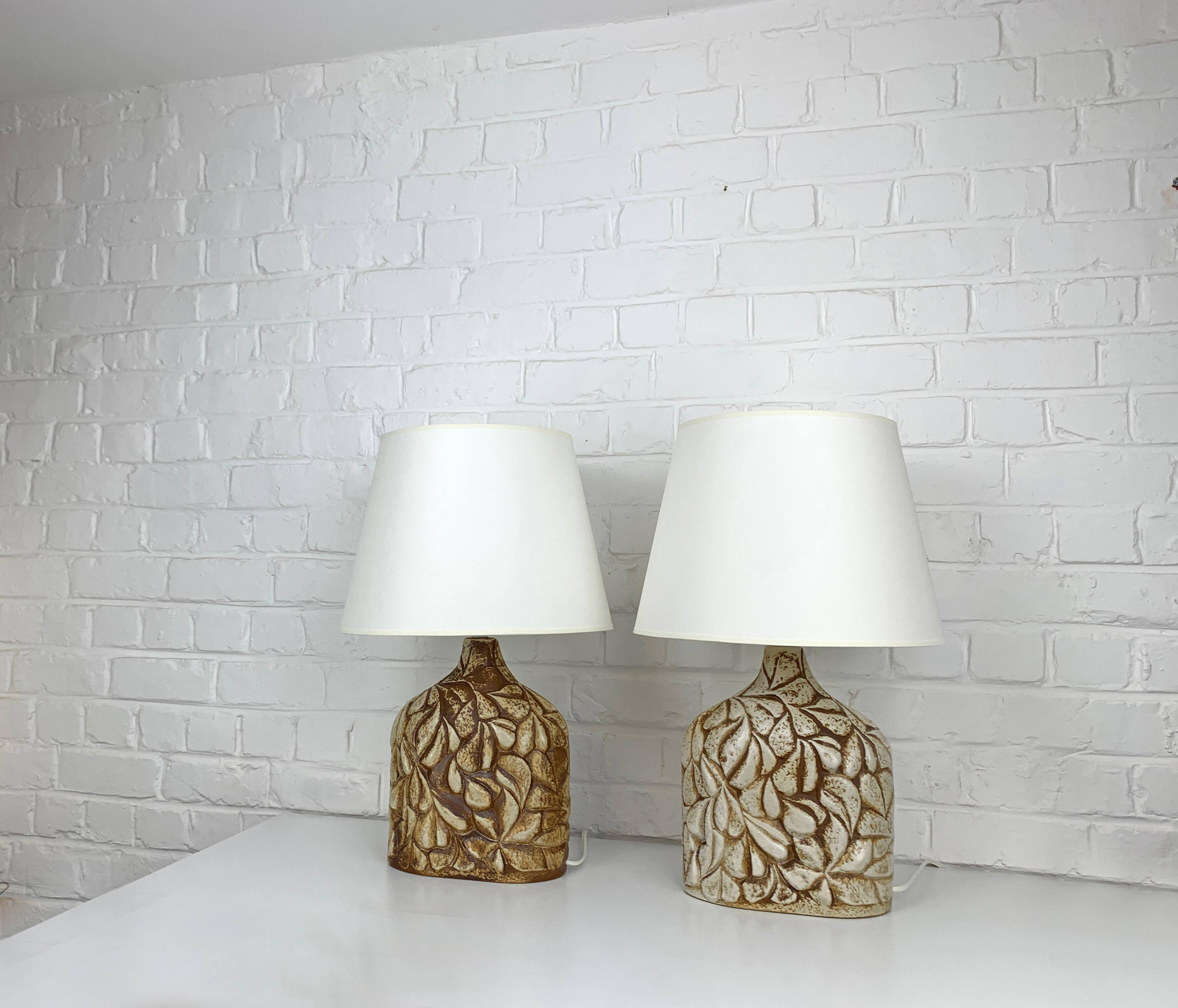 Pair of large Soholm ceramic lamps by Haico Nitzsche, Denmark