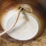 Sandstone ball lamp base by Pierre Digan